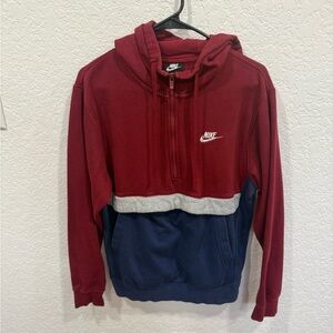 Nike Red and Blue Zip Up Sweater